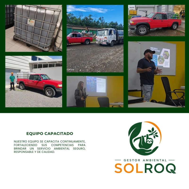 Certificaciones, operaciones, personal capacitado y experiencia de SOLROQ Gestor Ambiental en la gestión integral de residuos en Costa Rica.